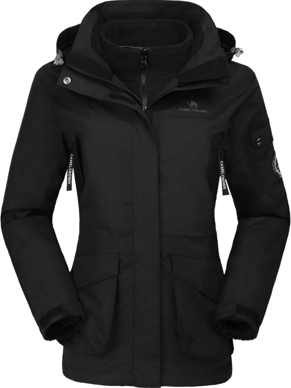 Waterproof 3-in-1 Women's Ski Jacket | Windbreaker Winter Coat with Fleece Liner